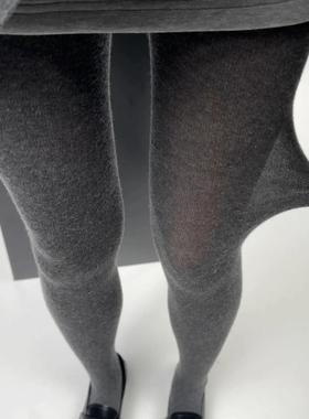 桑蚕丝羊毛连裤袜~很软糯~薄款平纹带跟直角灰色打底连袜裤女春秋