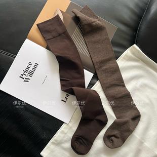 质量超好~颜色超高级~紧致显瘦过膝袜~美拉德咖色大腿袜高筒袜女
