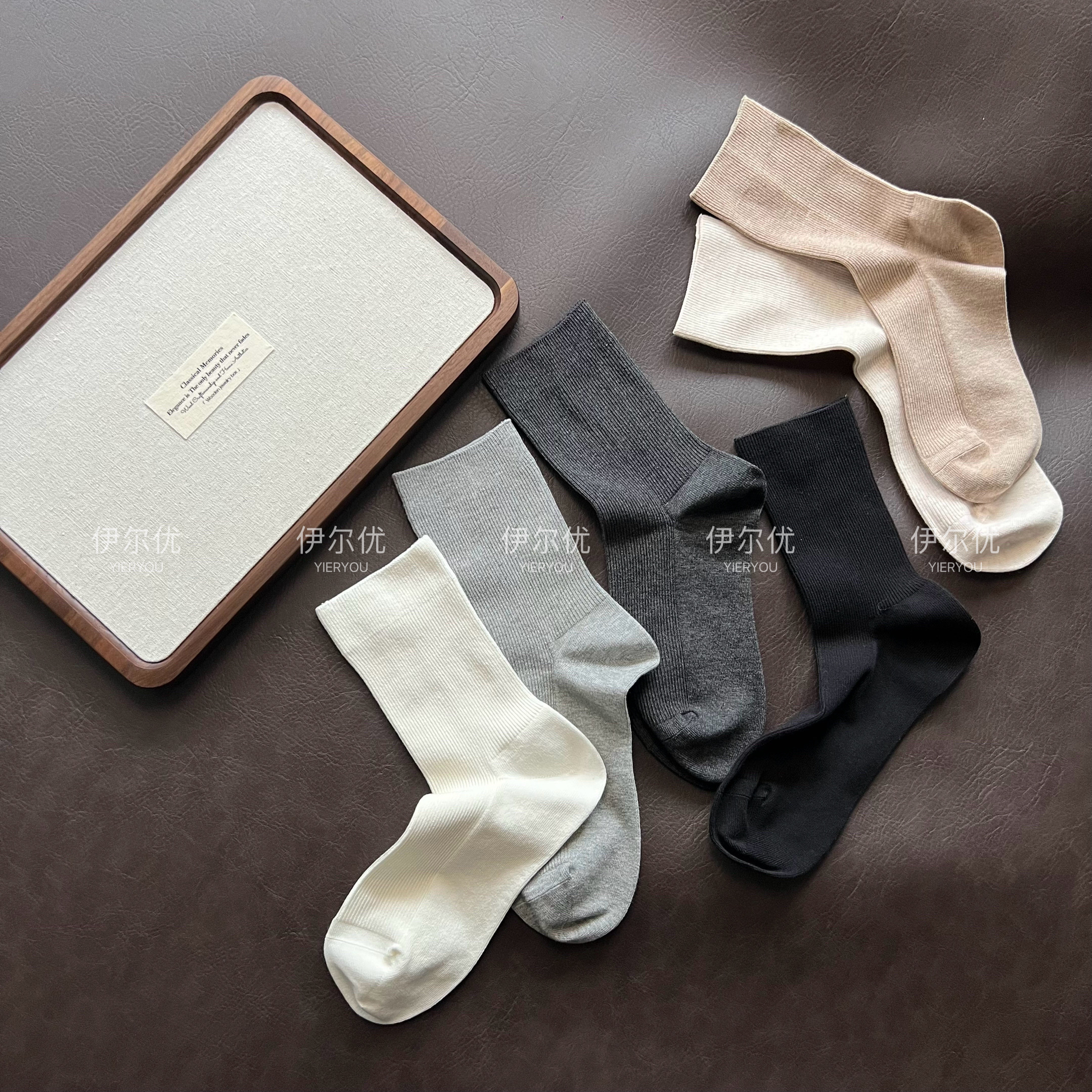 稀有好货匹马棉 100%棉不掉筒细纹巨显瘦 百搭中筒袜秋冬短袜女袜