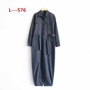 韩版 孤品女装 百搭简约时尚 宽松长袖 春季 上衣哈伦连体衣裤 外贸新款