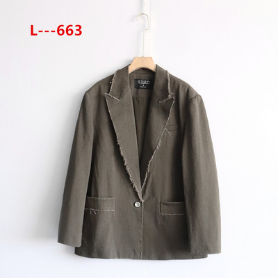 春秋外贸新款孤品女装韩版百搭简约时尚复古做旧宽松休闲上衣外套