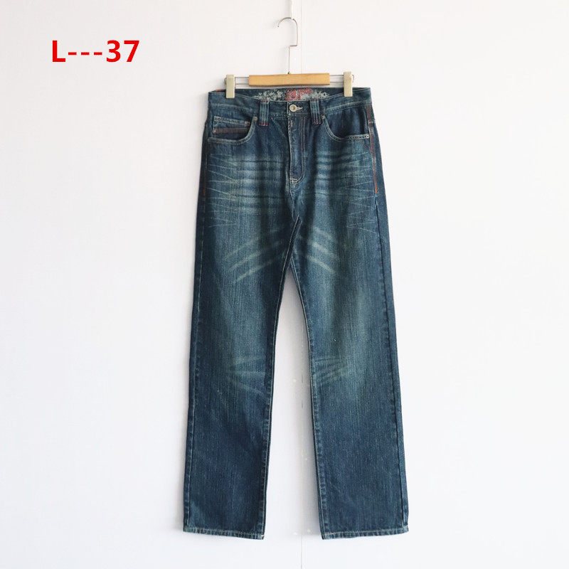 男装春季新款孤品韩版百搭简约时尚宽松中高腰全棉直筒休闲牛仔裤