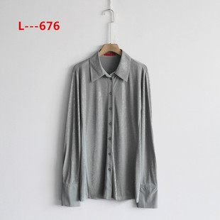 孤品女装 衬衫 韩版 宽松显瘦弹力休闲长袖 百搭简约时尚 春秋外贸新款