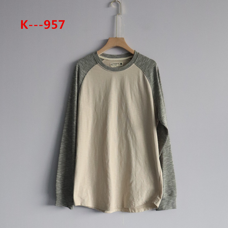 男装外贸新款孤品春秋季韩版百搭简约时尚宽松长袖休闲T恤上衣男