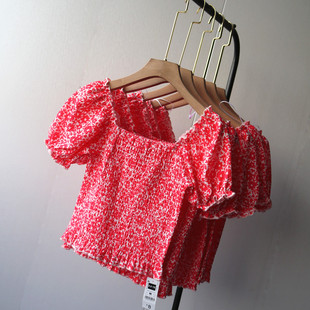韩版 简约时尚 外贸新款 针织弹中大童短袖 T恤女童上衣 童装 春夏季