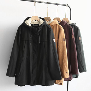 秋季外贸新款女装简约时尚宽松户外运动休闲中长款软壳冲锋衣外套