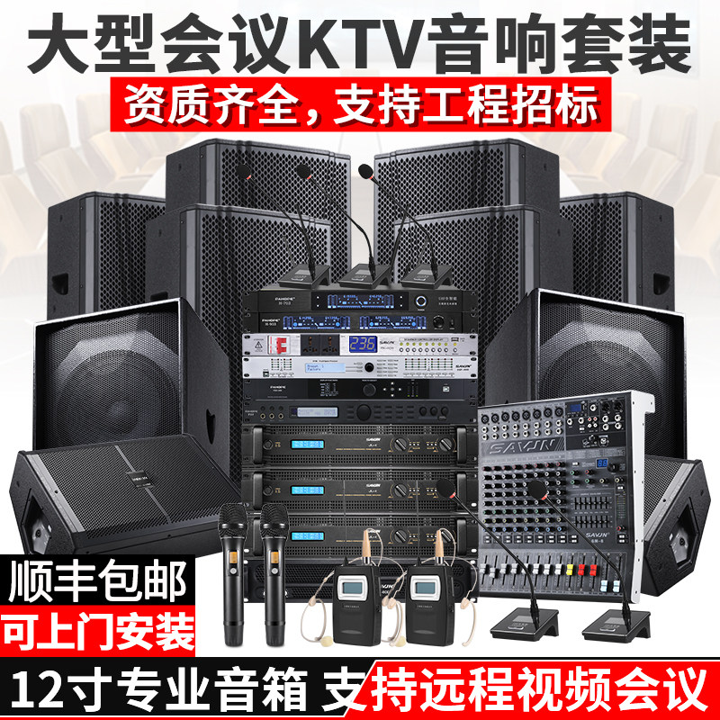 12寸专业高端会议室音响套装健身房清吧酒吧多功能报厅音箱设备