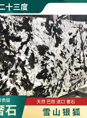 雪山银狐天然大理石电视背景墙进口奢石石材玄关新中式现代轻奢
