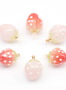 日本beads&parts草莓吊饰树脂