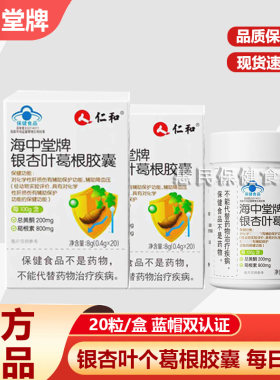 仁和海中堂牌银杏叶葛根胶囊成人养肝护肝辅助将血压熬夜喝酒a