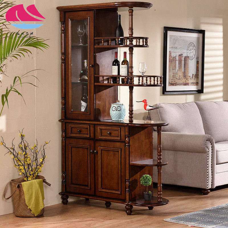 美式餐边柜酒柜鞋柜一体靠墙进门风水玄关柜轻奢风客厅双面隔断柜
