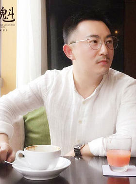 中国风男装休闲白色棉麻新中式立领衬衫男 复古宽松长袖衬衣