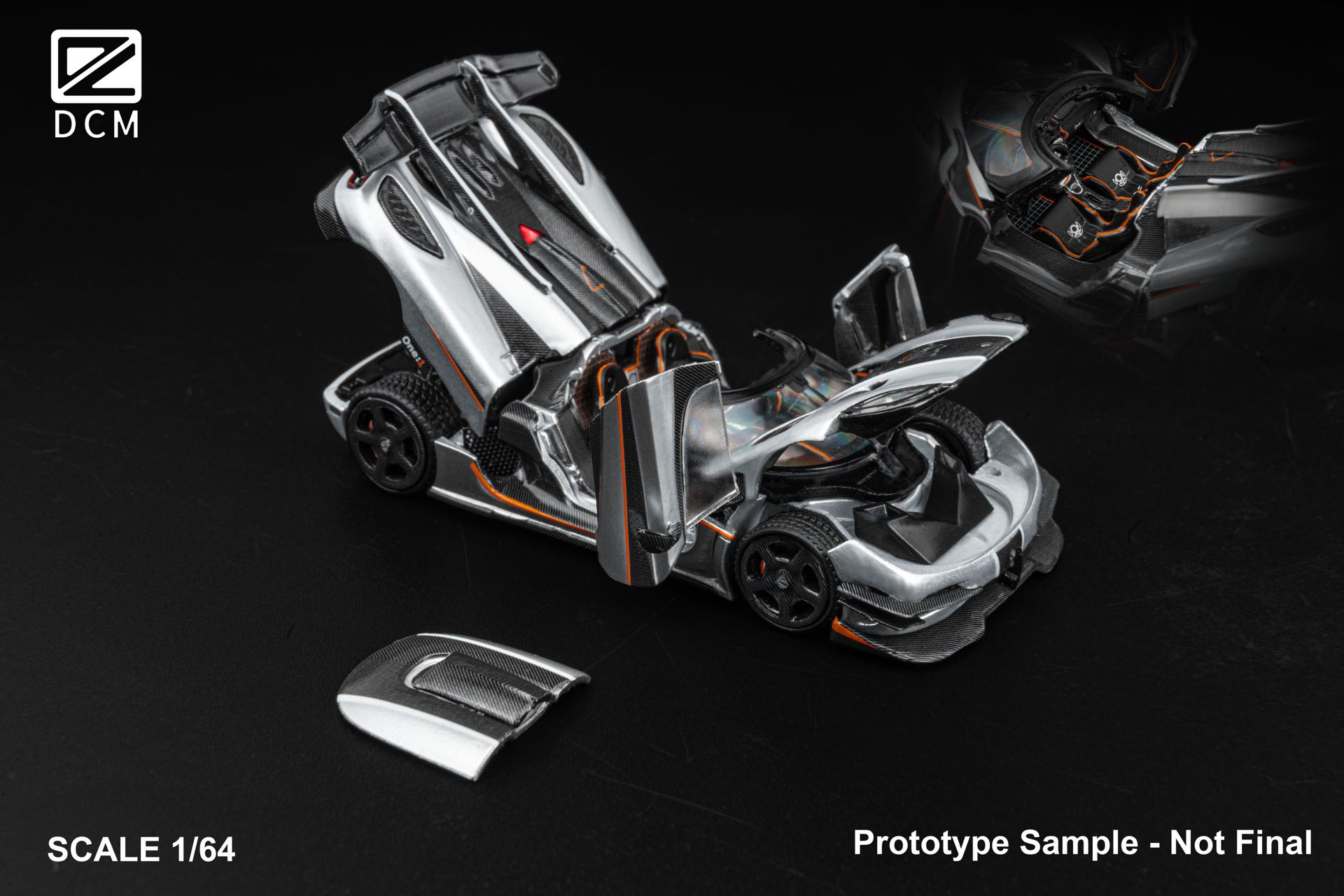 新品定 DCM 1:64 柯尼塞格 one:1 合金全开汽车模型