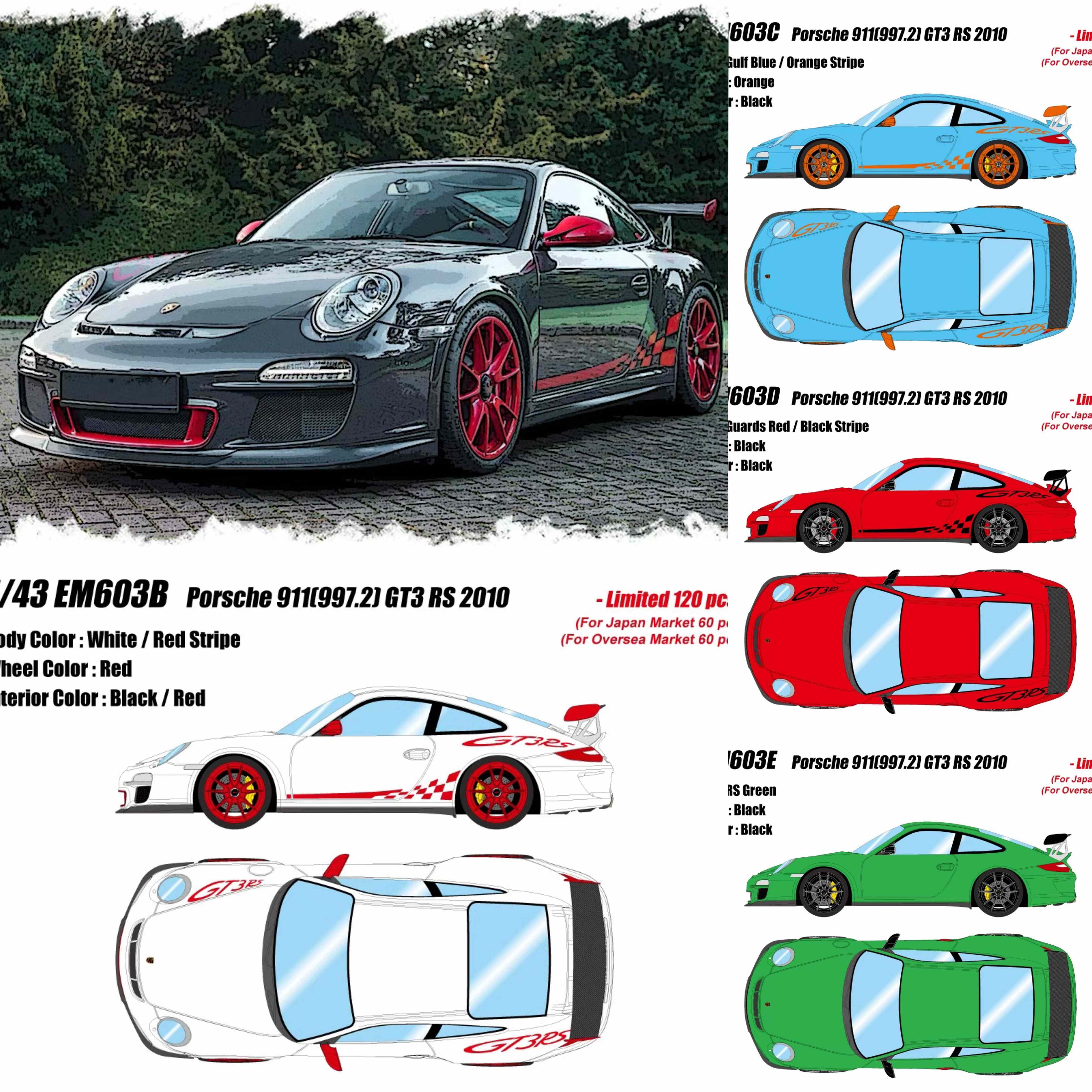 [程逸预售]Make up 1:43 保时捷 911 997.2 GT3 RS 2010 树脂车模