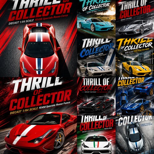 预售 TOC 1:64 458 speciale 多色 合金汽车模型