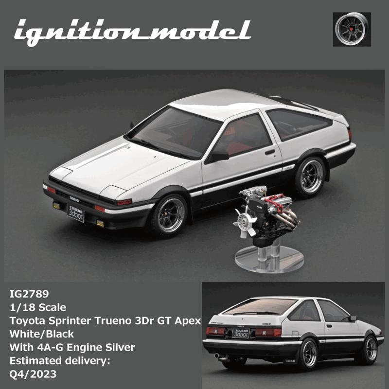 新品定IG1:18丰田AE86 Sprinter Trueno 3Dr GT带引擎树脂车模-封面