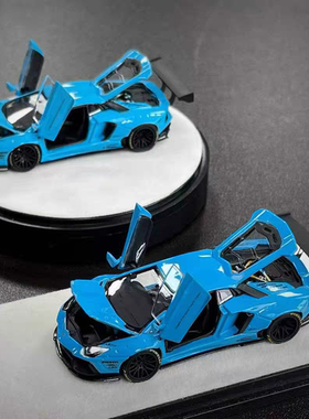 PGM 1:64 兰博基尼LP700-4 LB宽体改装版 BB蓝 合金车模