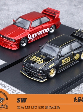 SW 1:64 宝马 M3 LTO E30 黑色/红色 合金车模