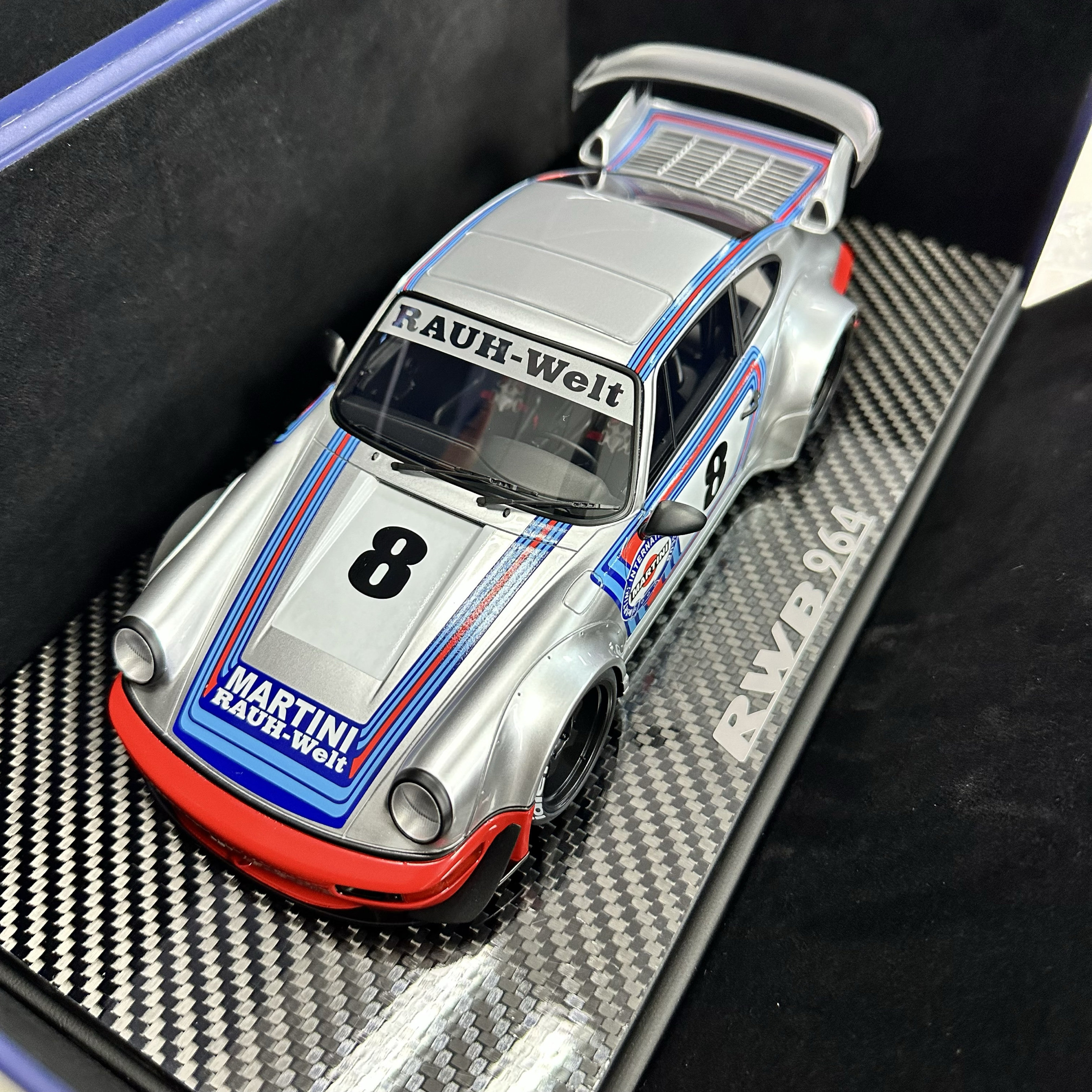 TGM 1:18 保时捷 964 RWB 银色马天尼涂装  限量99台 树脂车模