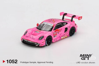 新品定 MINIGT 1:64 保时捷 911 GT3 粉恐龙 77# 合金车模