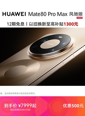 【详情领淘金币抵扣】HUAWEI Mate 80 Pro Max 风驰版 麒麟9030 Pro芯片 风驰散热架构 超空间内存技术 手机