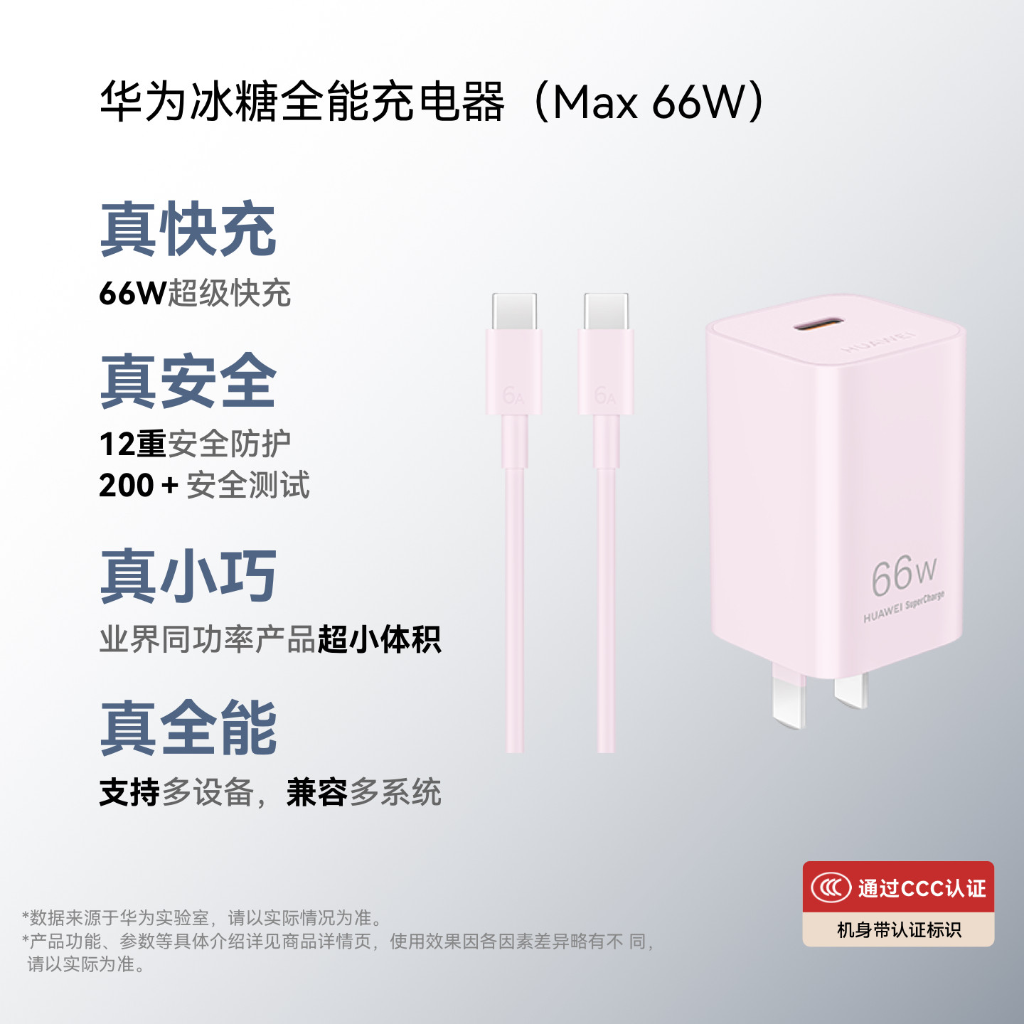 华为冰糖全能充电器（ Max 66W ）氮化镓技术小巧便捷66W超级快充 3C认证华为充电器适用于Mate70系列/Pura X