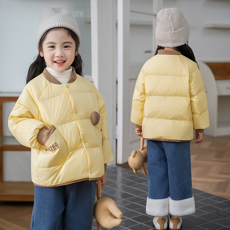 2025冬季轻薄款小童可爱羽绒服男女宝宝90白鸭绒保暖轻盈内胆外套