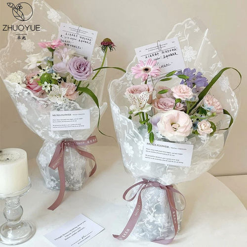 蕾丝包花网纱布花束DIY材料