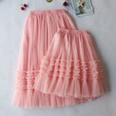 儿童蓬蓬裙公主裙小清新时尚 女童半身裙纱裙亲子夏季 新款 网纱短裙