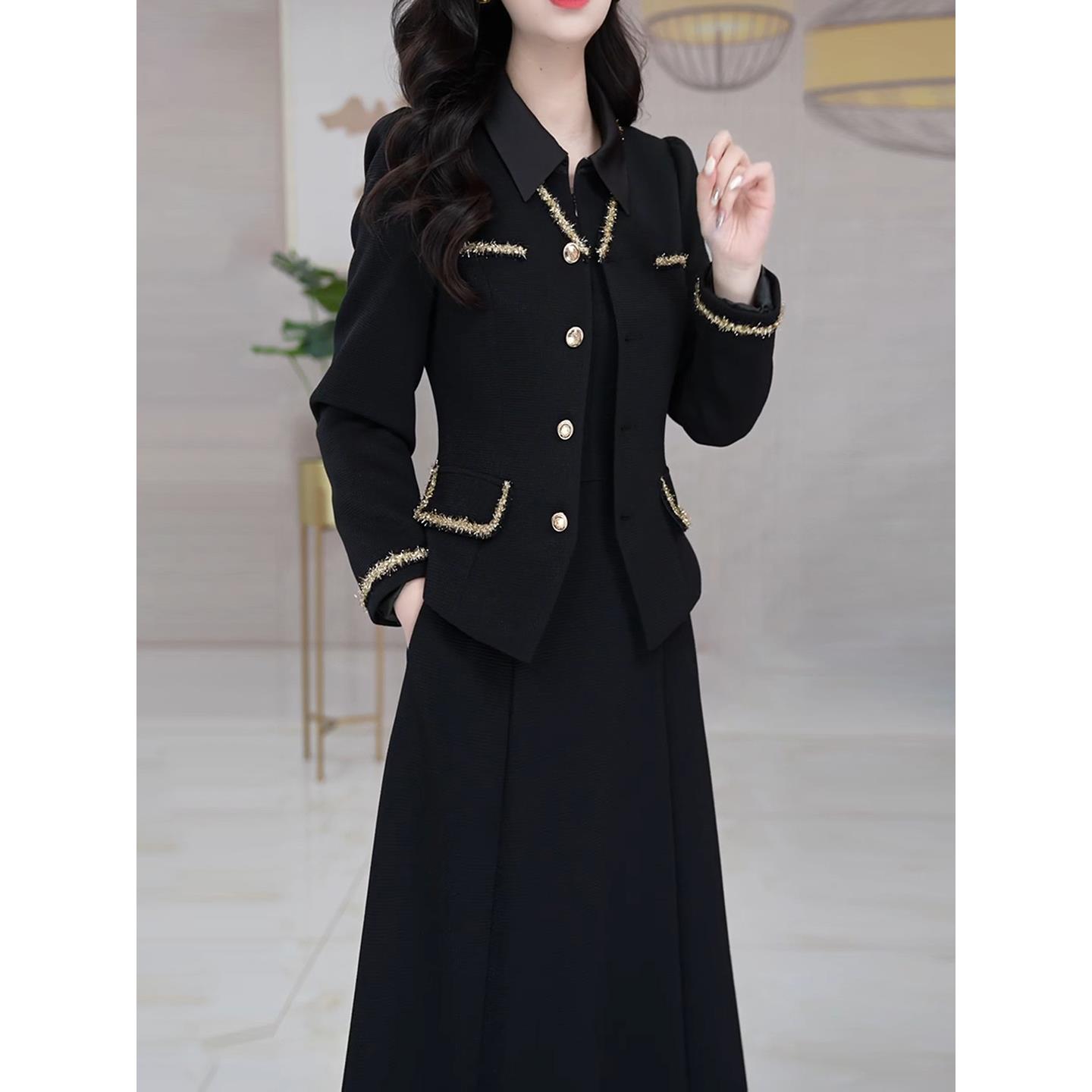 小香风套装连衣裙2025新款女秋冬