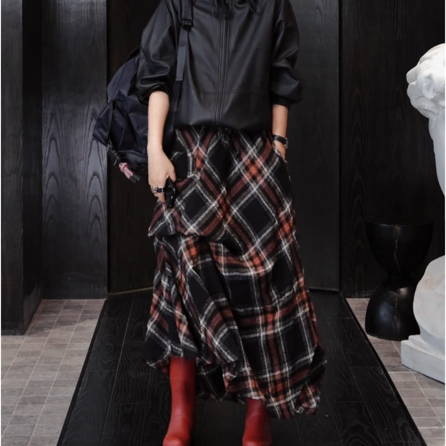 复古百搭经典格子毛呢半身裙女秋冬时尚气质高腰显瘦中长款大摆裙,女装/女士精品,大码半身裙,淘宝优惠券,粉丝福利购,淘宝优惠卷