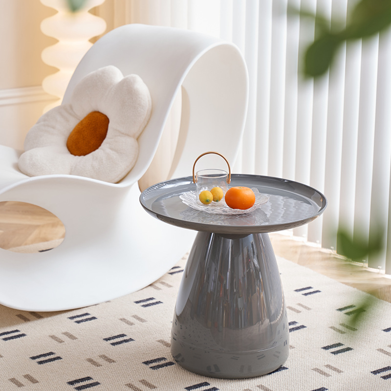 现代北欧创意圆形茶几家用小户型客厅多功能边几ins简约小茶桌