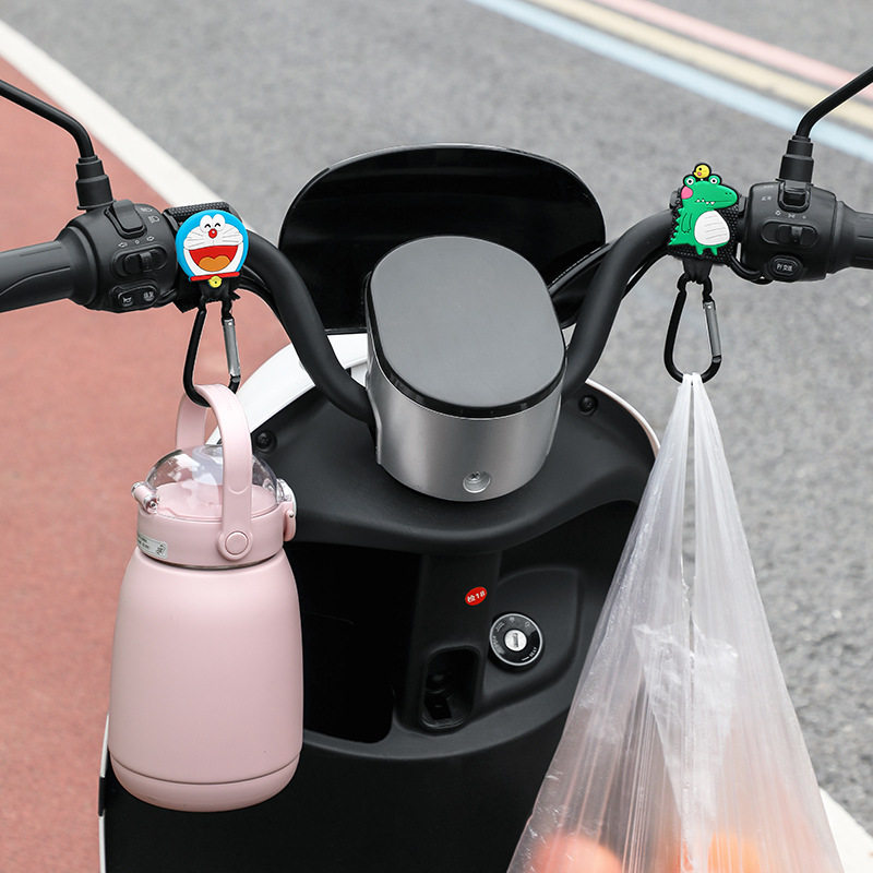 电动车挂钩前置通用摩托车外卖勾电瓶自行车卡通免打孔头盔挂物钩