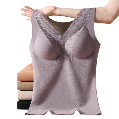 猫人带胸垫背心女款秋冬季