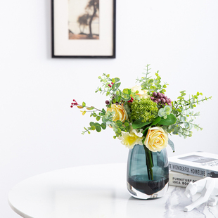 北欧轻奢小清新仿真花艺摆设客厅家居餐桌花套装板房绢花花束摆件