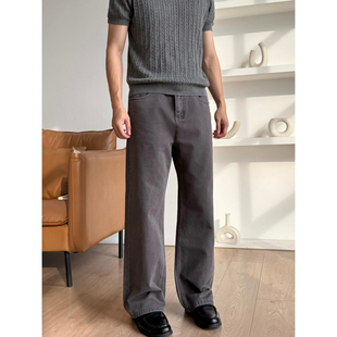 ALLFIT 12.5oz灰牛阿苏特染row平替纯棉宽松休闲通勤百搭牛仔裤男