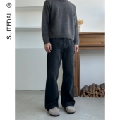 水洗黑牛宽松直筒微喇叭简约百搭显瘦复古牛仔裤 ALLFIT 2021M 男