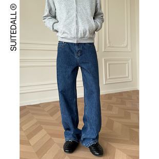 子 直筒基础百搭休闲长裤 SUITEDALL蓝黑ROW风丹宁牛仔裤 13.5oz素版