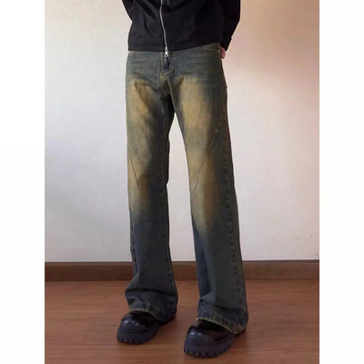 ALLFIT铁锈色微喇叭牛仔裤