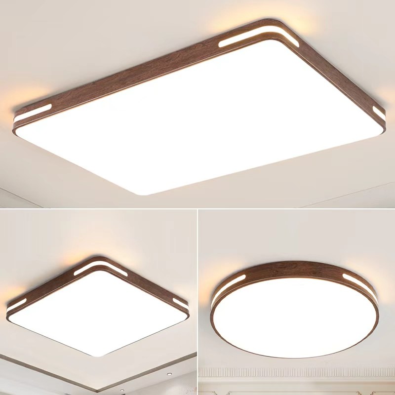 胡桃木色LED吸顶灯新中式客厅主灯卧室书房餐厅房间阳台中山灯具,家装灯饰光源,客厅吸顶灯,淘宝优惠券,粉丝福利购,淘宝优惠卷