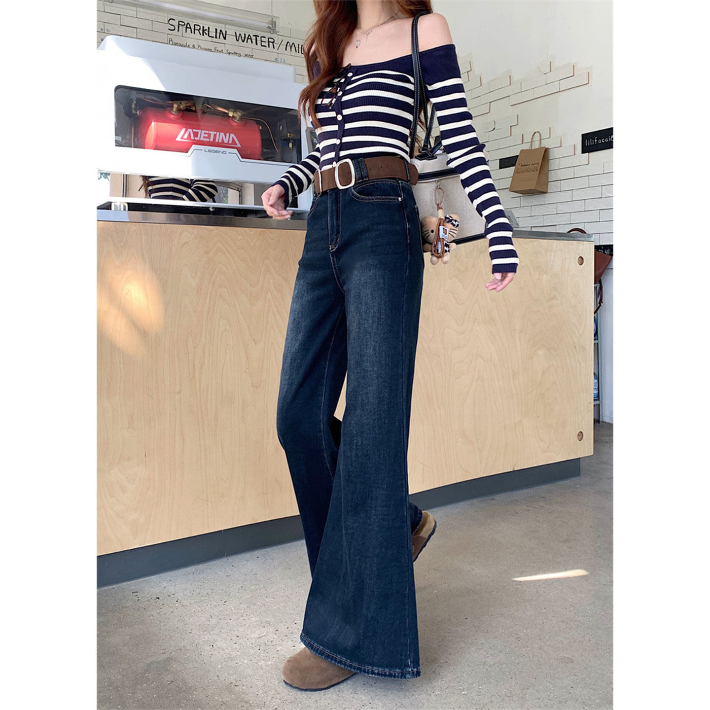 美式复古微喇牛仔裤女春季秋冬高腰修身显瘦阔腿拖地喇叭裤长裤子,女装/女士精品,牛仔裤,淘宝优惠券,粉丝福利购,淘宝优惠卷