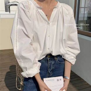 刺绣衬衫 温柔淑女 慵懒衬衣宽松型设计高级感chic