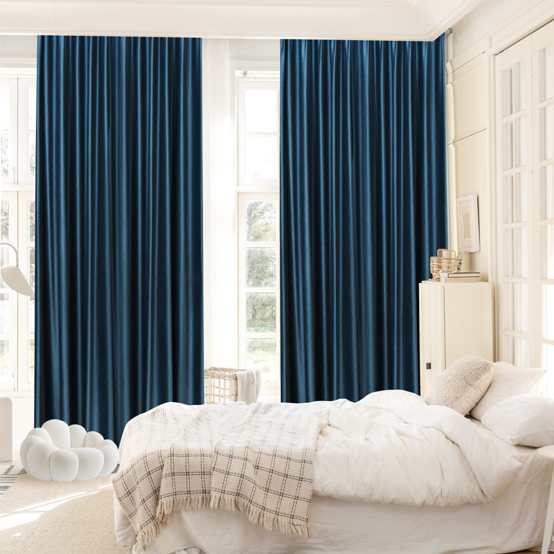 高端酒店窗帘定制 全遮光棉麻窗帘全屋定制软装雪尼尔窗帘成品