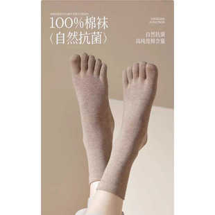 3双五指袜女中筒纯棉