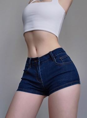 超辣超好穿!!低腰牛仔短裤女2025夏季弹力紧身百搭复古性感包臀潮