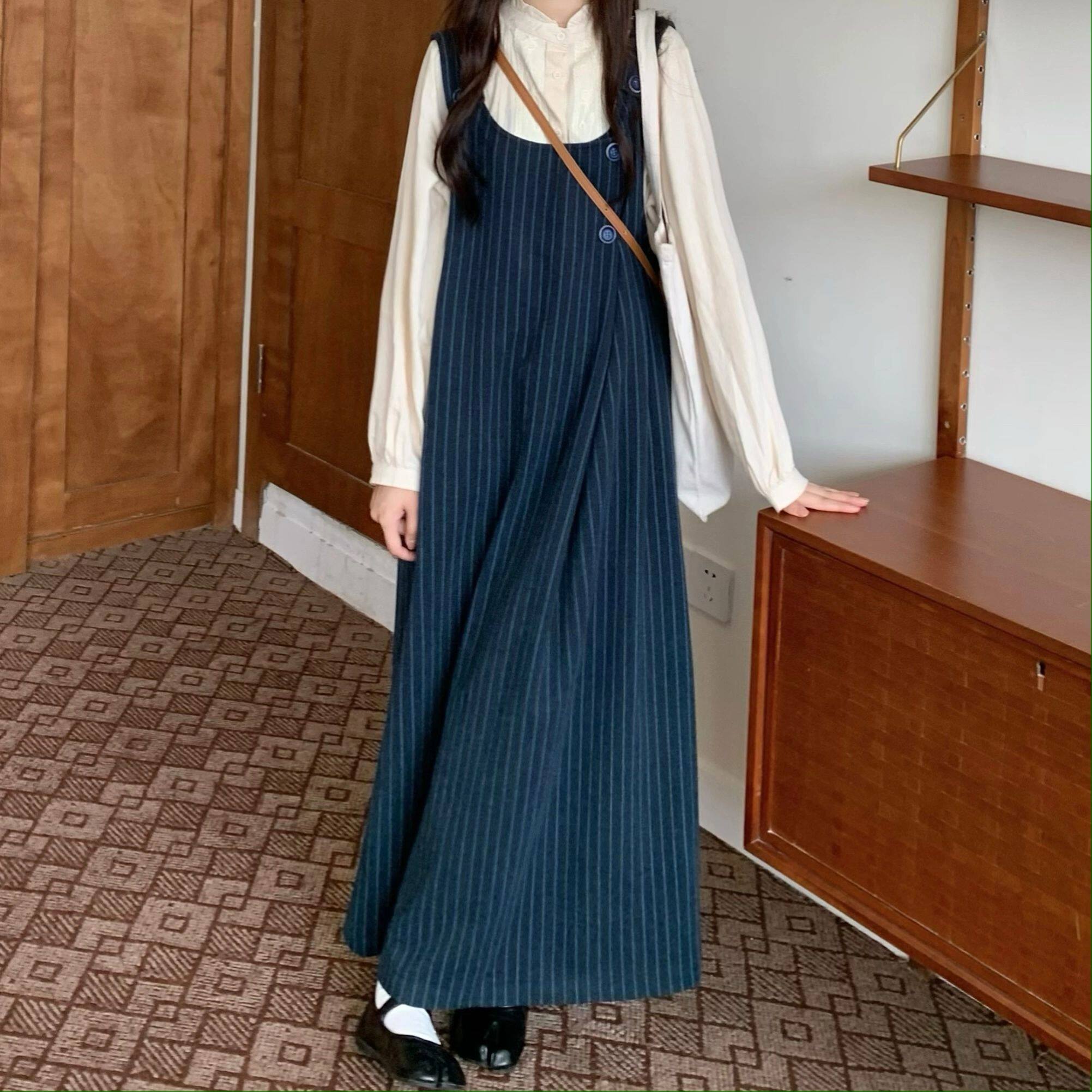 日系复古裙子套装女秋冬2