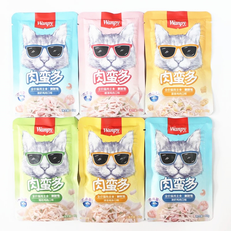 顽皮肉蛮多全价猫用主食鲜封包罐头零食成猫幼猫通用猫粮80g*10包