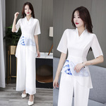 2024新款酒店沐足洗浴工作服长裤足浴足道会所技师服美容师工衣女