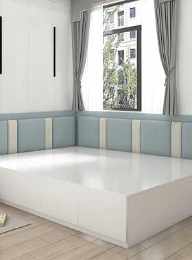 定做榻榻米软包墙围儿童防撞床围背景墙靠背床头板电热炕围子自粘