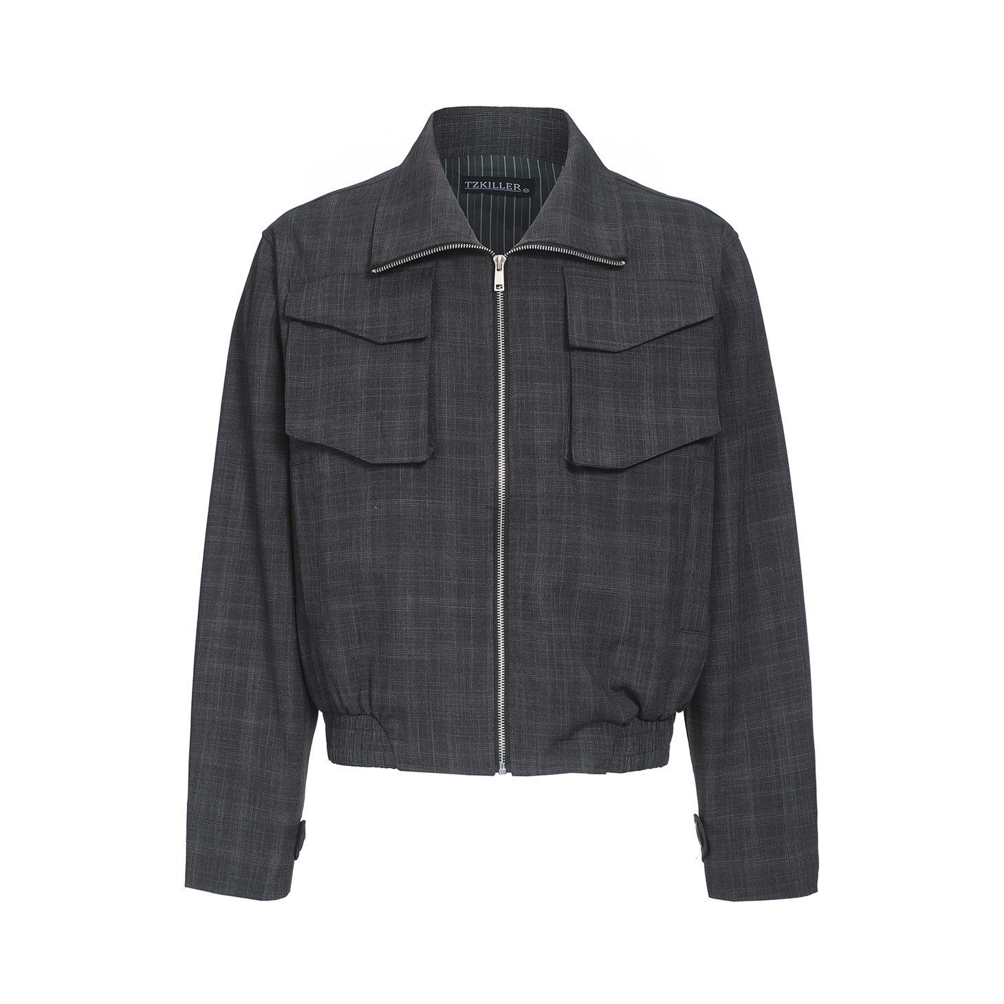 SoleMass Plaid Jacket格纹工装夹克 短宽版型 立领翻领两穿外套图片